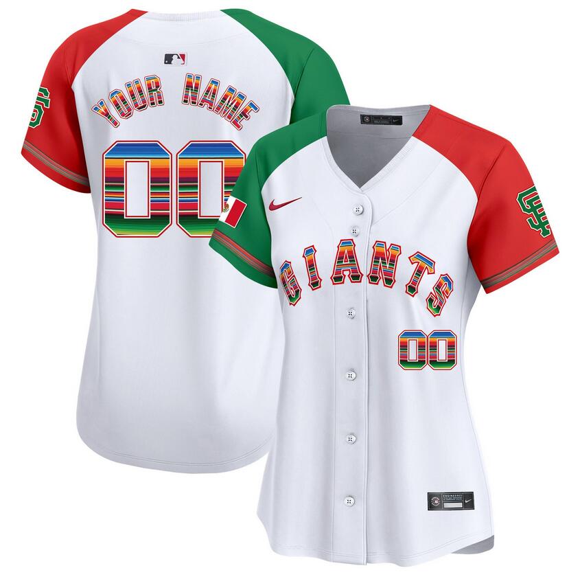 Women's San Francisco Giants ACTIVE PLAYER Custom White Mexico Vapor Premier Limited Stitched Jersey(Run Small)